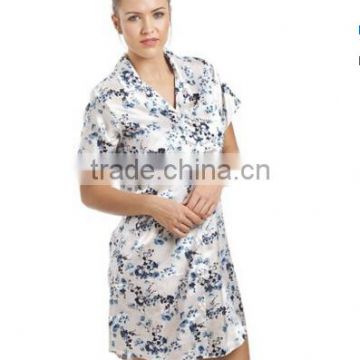 chinese best brand short silk nightgown robe long sleeve
