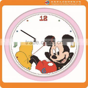 Mickey Mouse pattern round clock with customing clock face