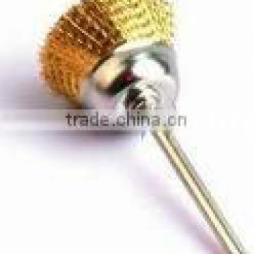 brass crimped wire cup brush with shank