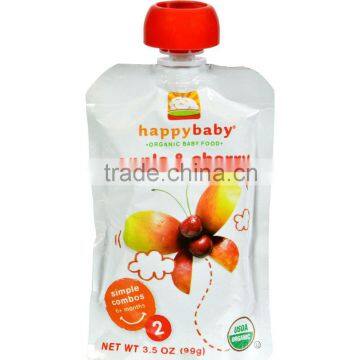 Happy Baby Organic Baby Food Stage 2 Apple and Cherry - 3.5 oz - Case of 16