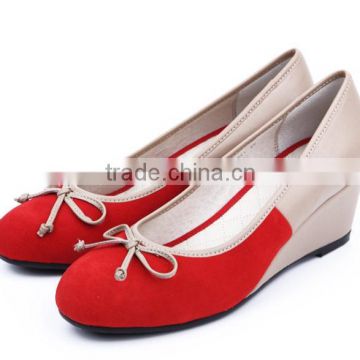 Aviva low heel round pump shoes wedge heel casual shoe