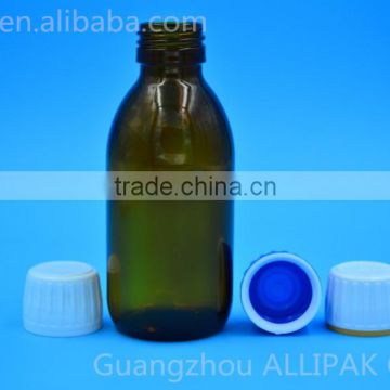 150ML amber oral liquid glass botlle with 28/20 tamper evident cap