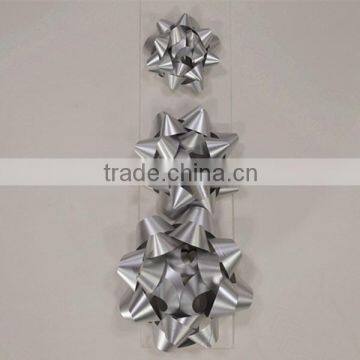 Fashion Printed Silver 5 Inch PP Star Gift Bow