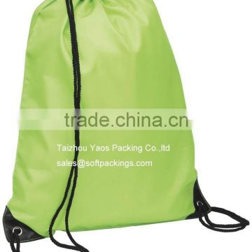 promotional drawstring backpack bag, polyester shopping bag, fabric drawstring gift bag with custom logo