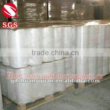 Plastic stretch film jumbo roll for further process into small rolls
