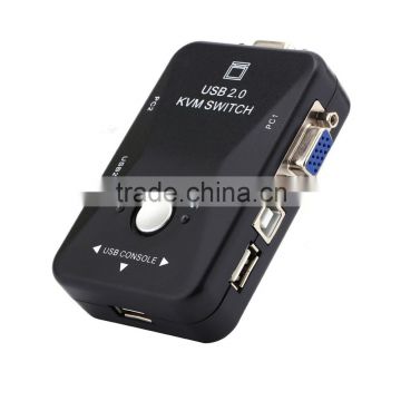 2 Port USB VGA KVM Switch Box without Cables For Computer PC Sharing Monitor Keyboard Mouse
