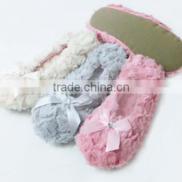 cheap selling woman plush soft dance shoes slippers