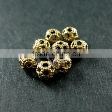 4mm vintage style filigree raw brass spacer beads DIY jewelry supplies 3991003