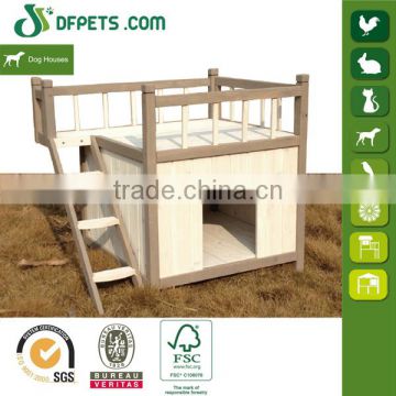 Factory Price Wooden Dog House Balcony View Dog House DFD3008S