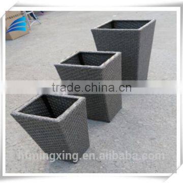 Patio plastic garden flower boxes set