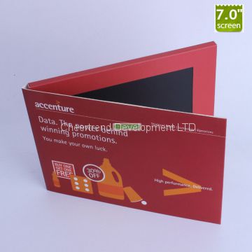 Brand identification 7'' lcd screen video brochure module with 512MB Memory