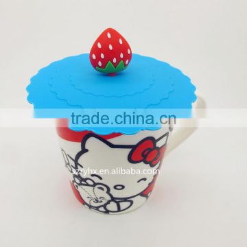 Hot Selling cute umbrella silicone airtight cup cover sealed coffee mug lid