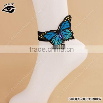 Fashion anklet ornaments blue butterfly designs feet chain for women