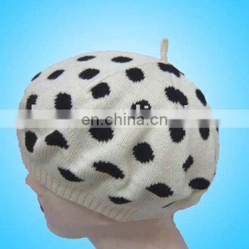 Black Round Dot special women knitted hat