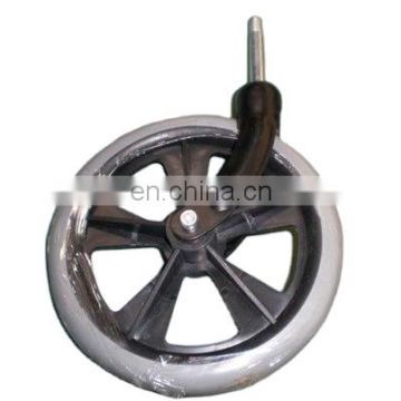8" wheelchair front wheel and fork,steel bearing and solid tire