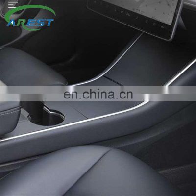 Matte Black Central Control Water Cup Holder Panel patch Cover For Tesla Model 3 accessories Model Y Decoration