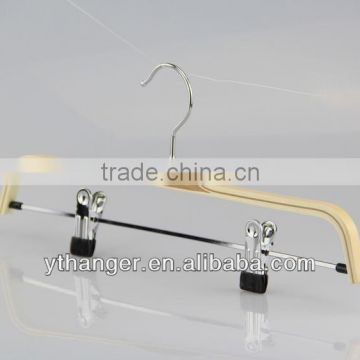 LW038 Plywood hangers natural short dress hanger with clips