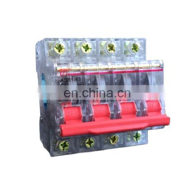 Air Group on short circuit protection switch three-phase four-wire DZ47-63 4P C6A circuit breaker transparent