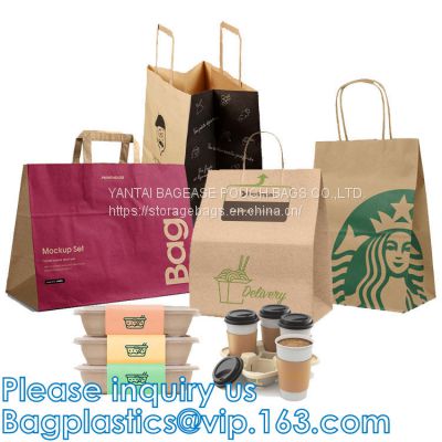 Grocery Bag, Tea bags, Square food paper bag, Snack bags, Pie packing bag, Kraft paper food bag, Kraft packing bags