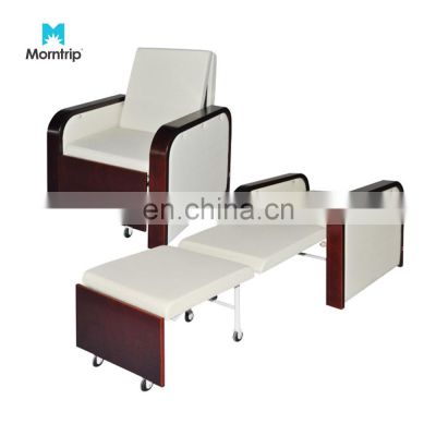 ISO CE Certificate Stainless Steel Comfortable Movable Folding Sofa Medical Room Rest Hospital Accompany Bed With Wheels