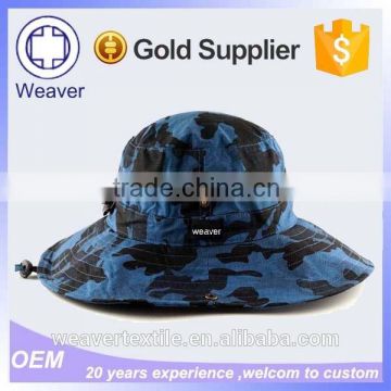 New Stylish Subtation Blue Camoufalge Bucket Hat with String for Wholesale