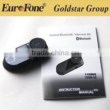 2016 China factory price wireless bluetooth mini 1000m intercom Helmet bluetooth headset for motorcyclist and bicyclist
