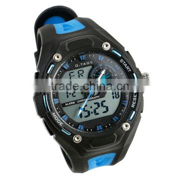 Brand New Mens Rubber Strap Blue Analog Digital Dual Dial Sport Watch WS058