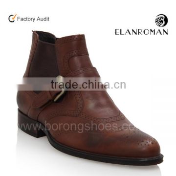 Stylish men leather boots high top shoes