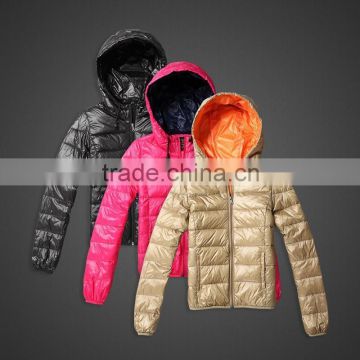 China ultra thin foldable down jacket women