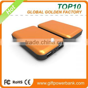 Dual USB ports Metal 8000mah polymer power bank approved ROHS FCC CE