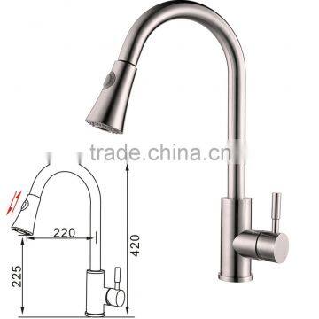 SUZAN(6603) European style fashion SUS304 stainless steel pulled out kitchen faucet&mixer