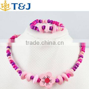 2015 HOT! The children's gift! Wholesale children/kid fashion Lovely jewelry set Young flower necklace bracelet