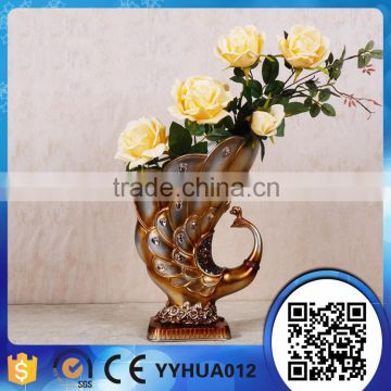 Hot sale resin big flower vases gold flower pot sresin flower pots