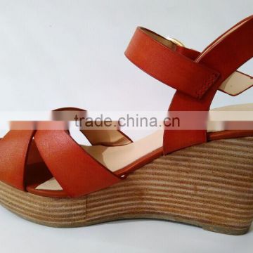 2016 newly leather wedge shoes