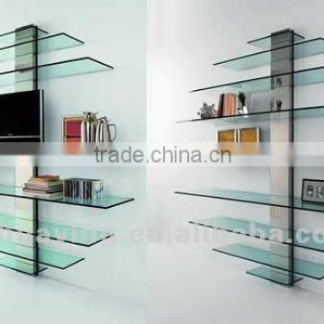 Clear Tempered Small Glass Shelf for Home Decoration