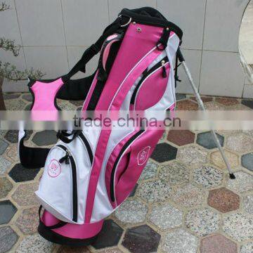 Lightweight ladies pink golf stand bag
