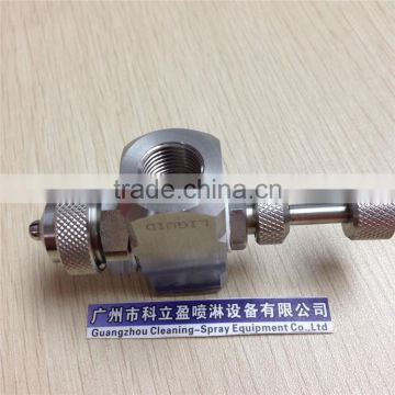 Hybrid tapered external pressure air atomizing nozzle