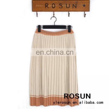 2015 high fashion off-white color uniqure design ruffle curtain style long sweater skirt