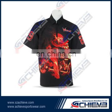 custom racing motocycle shirt short sleeve 1/4zipper couple t-shirt polo t shirt for men