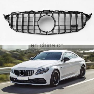 Front Camera GT Grille AMG Silver Grills 2015-18 For Mercedes W205 C300 C350 C43