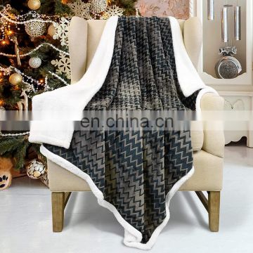 Sherpa Sofa Throws Single Blanket, Soft Flannel Fleece Bed Blankets Fluffy Plush Cozy Thick Couch Throws Warm Reversible Winter
