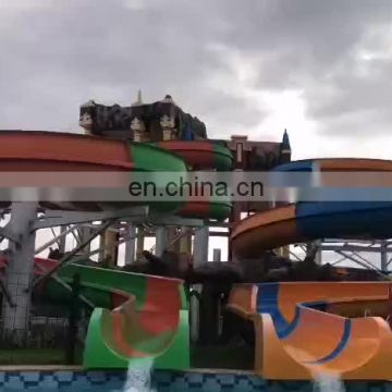 Spiral 100m Water Slide Fiberglass Aquapark Equipment