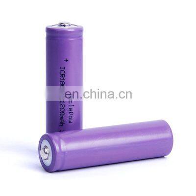 High Performance point top 3.7V 1200mAh 18650 Li-ion Batteries for LED Torch