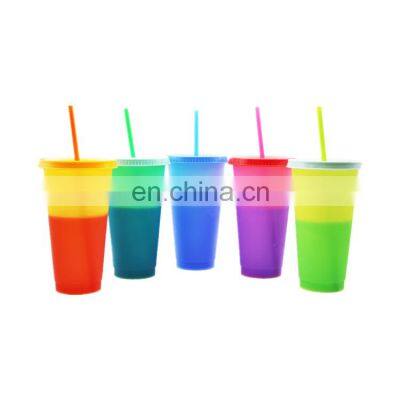 Custom Logo Printed Plastic Color Changing Tumbler Cups Christmas Magic Plastic Mugs in Bulk