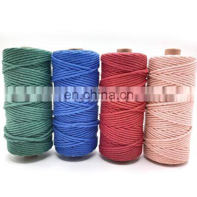 100% Pure Natural Braided Twisted Cotton Rope 5mm 6mm 4mm 3mm