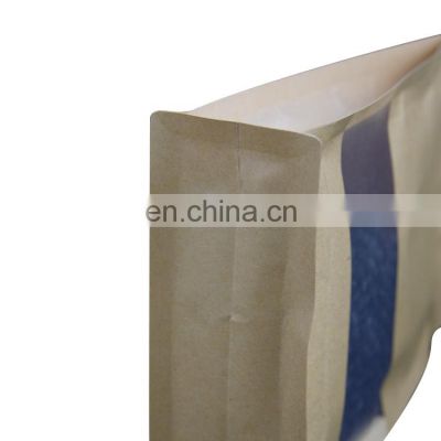 Best Price Bio-Degradable Stand Up Pouch Zipper Kraft Paper Bag With Window And Zipper