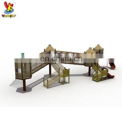 Outdoor Wooden House Children's Playground Equipment for Airport