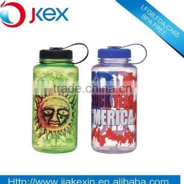 BPA Free plastic wide mouth sport water bottle