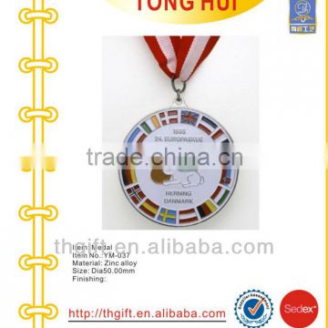 Sports Ribbon hanging painted Metal Coin Badges