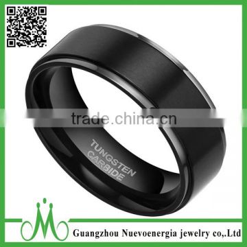 High quality tungsten carbide wedding ring wholesale fashion jewelry tungsten black ring for men